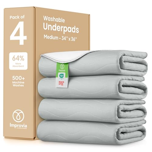Washable Underpads (Gray / 34"x36" (Pack of 4))