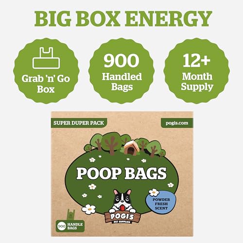Pogi's Large Dog Poop Bags with Handles (1 Count (Pack of 900) / Scented)