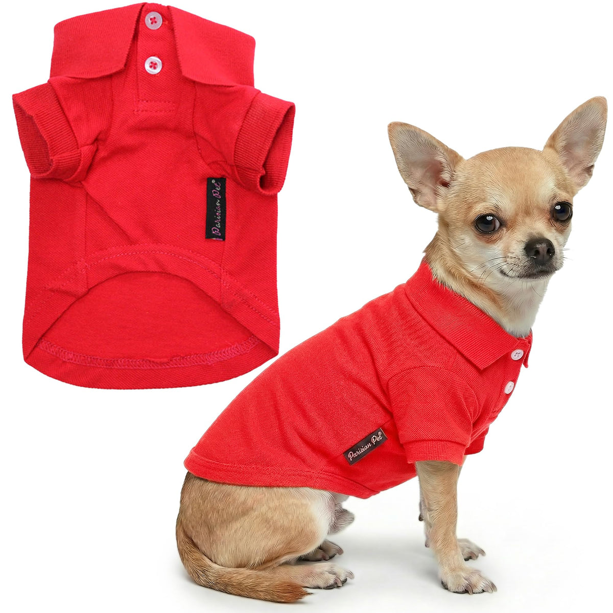 Dog Polo Shirt (S / Red Polo)
