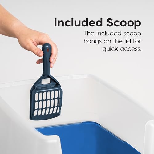 High Sided Cat Litter Box (Large / Blue)