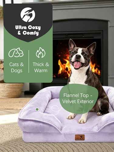 Orthopedic Dog Bed with Sides (24.0"L x 18.0"W x 6.0"Th / Purple)