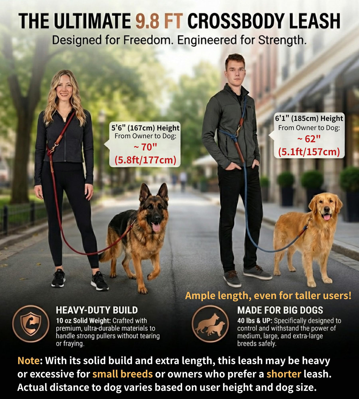 Hands Free Multifunctional Dog Leash for 1 or 2 Dogs (Winery Red)