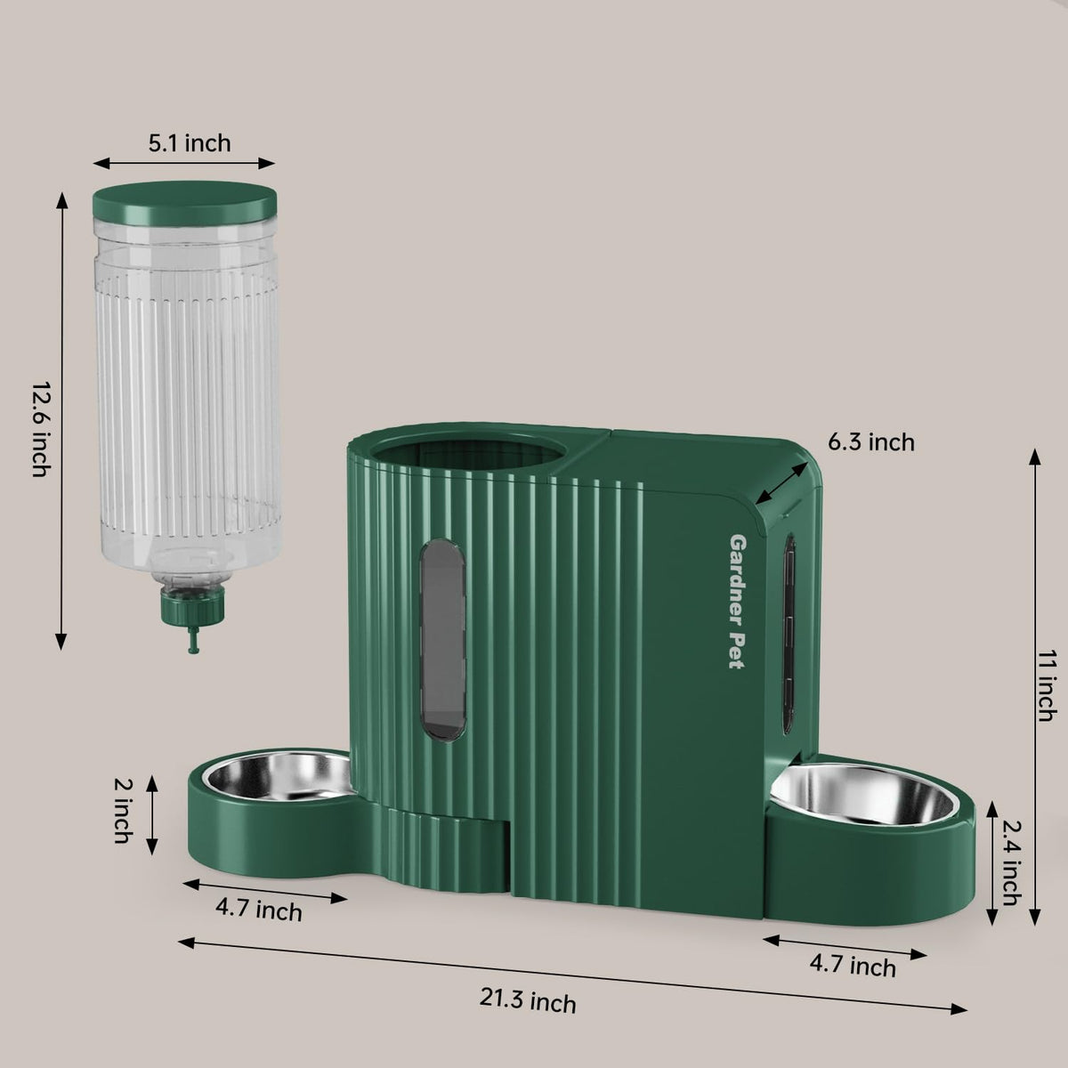 Gravity Automatic Cat Feeder (Large (0.8 Gallon x 2) / Green)