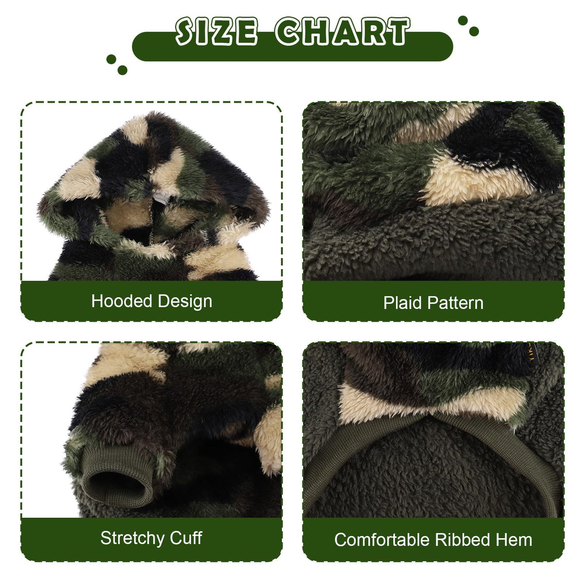Dog Sweaters for Small Dogs (XX-Small (Chest 10 in) / Army Green Camo)