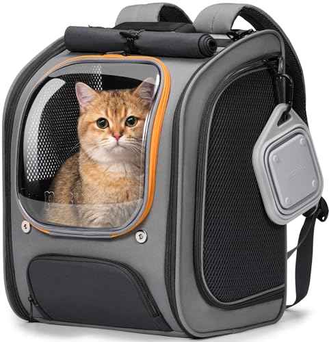 Cat Backpack Carrier (Gray-on-Gray Color Blocking / 12.6"L x 10.2"W x 16.5"H)