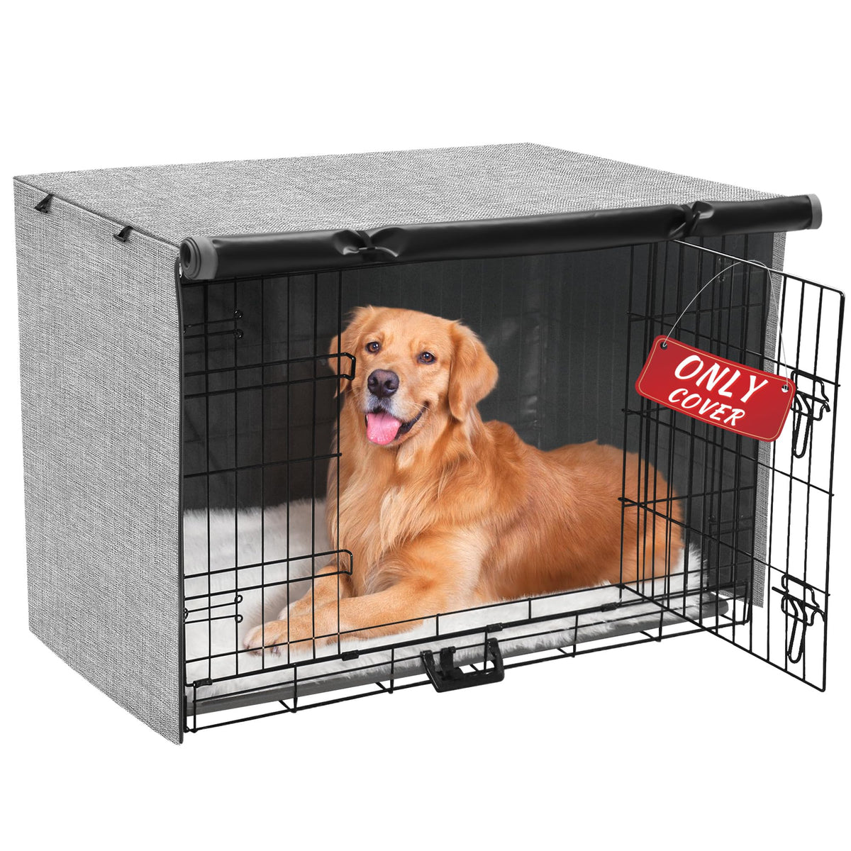 Dog Crate Cover (24.0"L x 18.0"W x 19.3"H / Grey)
