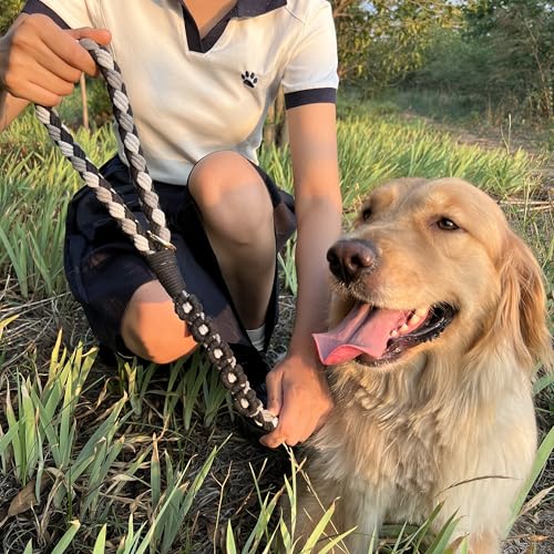 5FT Braided Cotton Rope Leash for Small (Black)