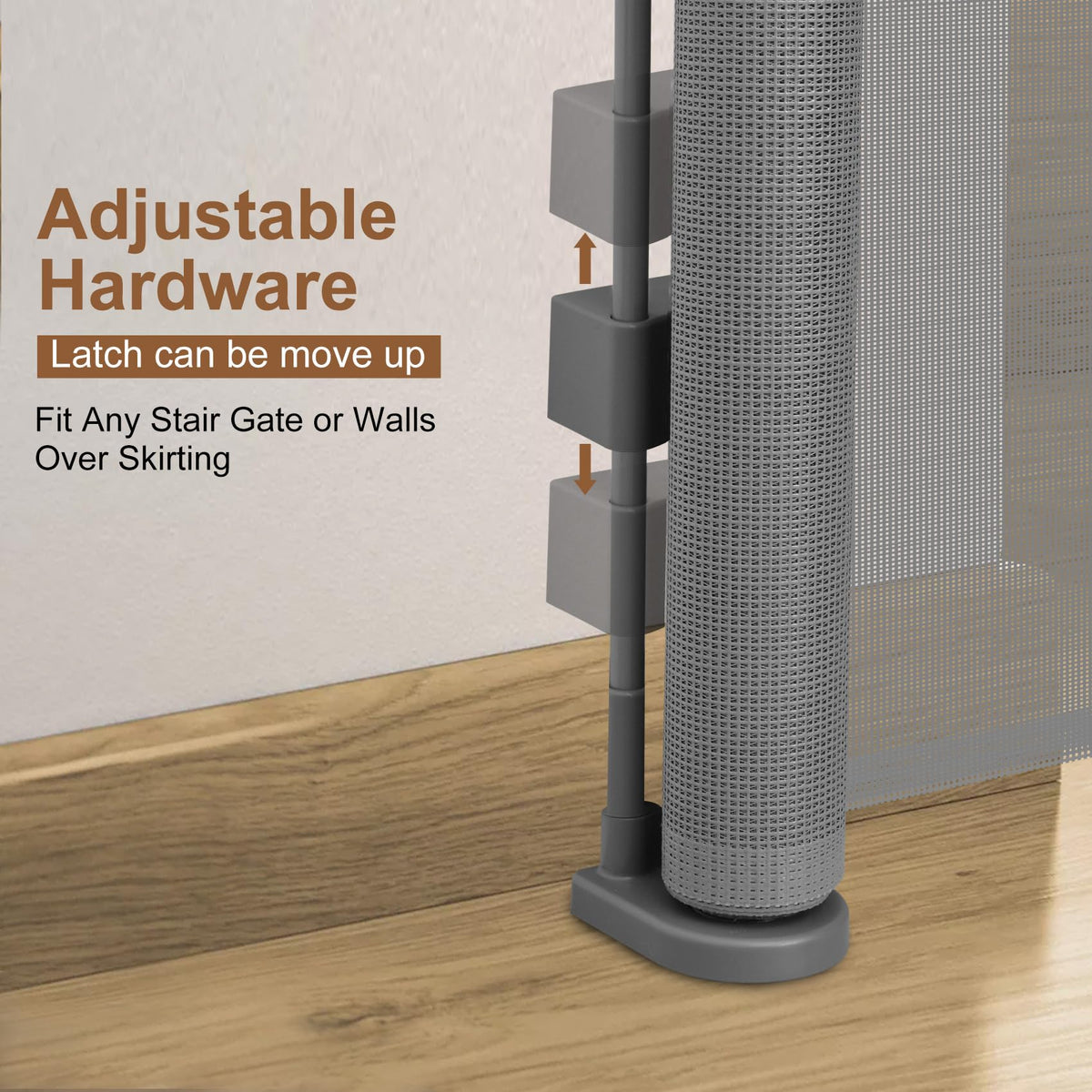 150 inch Reinforced Retractable Baby Gates 34 inch Tall (Gray / 34" Tall x 150" Wide)