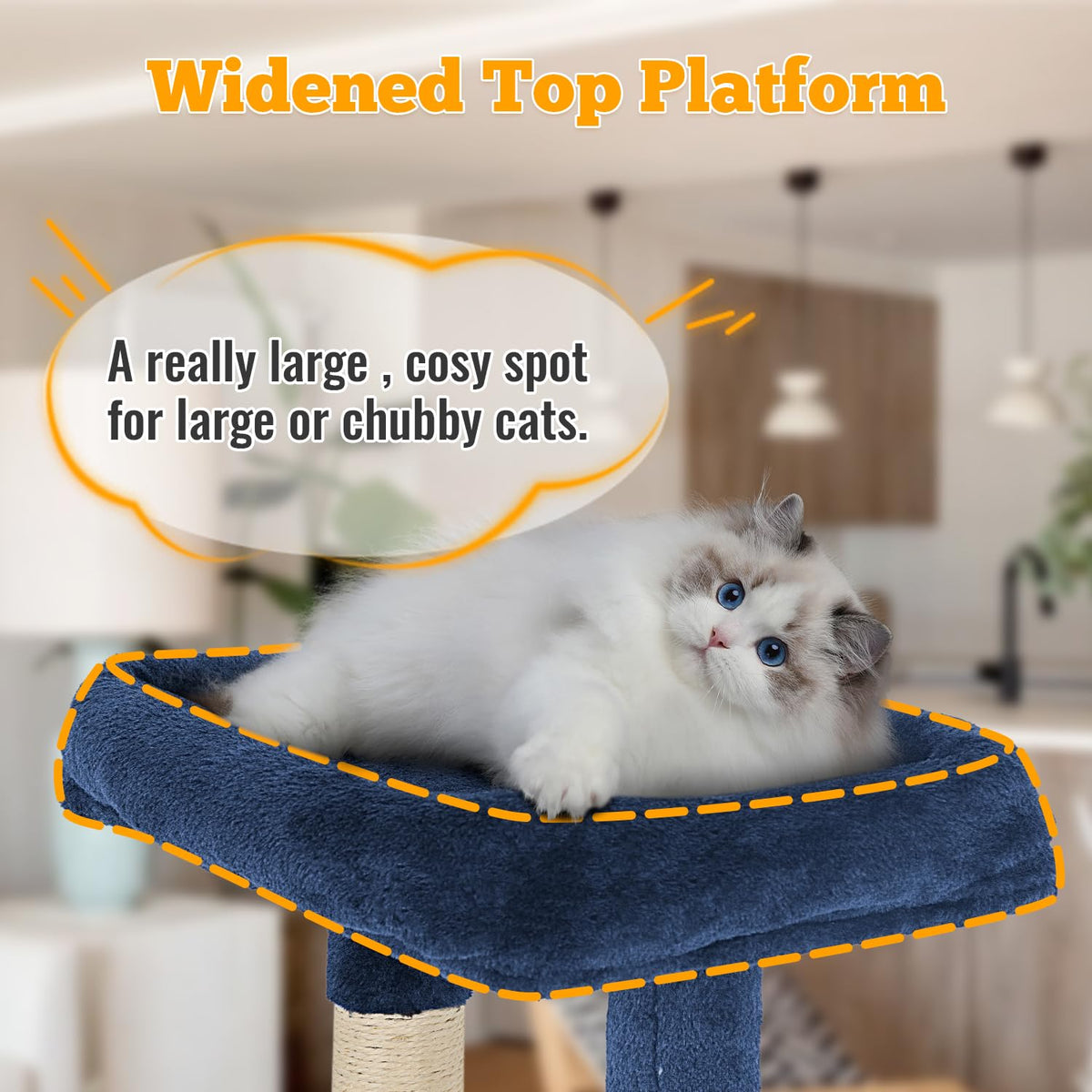 37.8" Cat Tree Tower (Navy Blue)