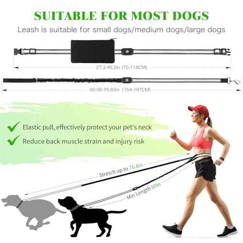 LED Dog Leash Waist Hands Free (Multicolor)