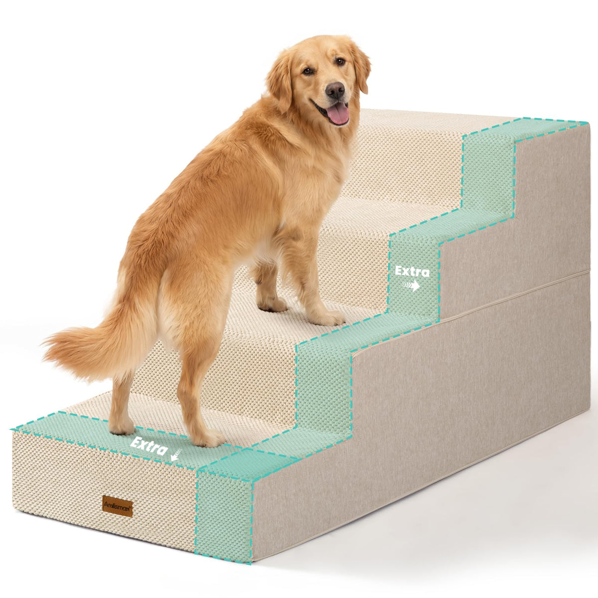 Dog Steps for Large Dogs 24" H (Beige / 4-Step 24" H)