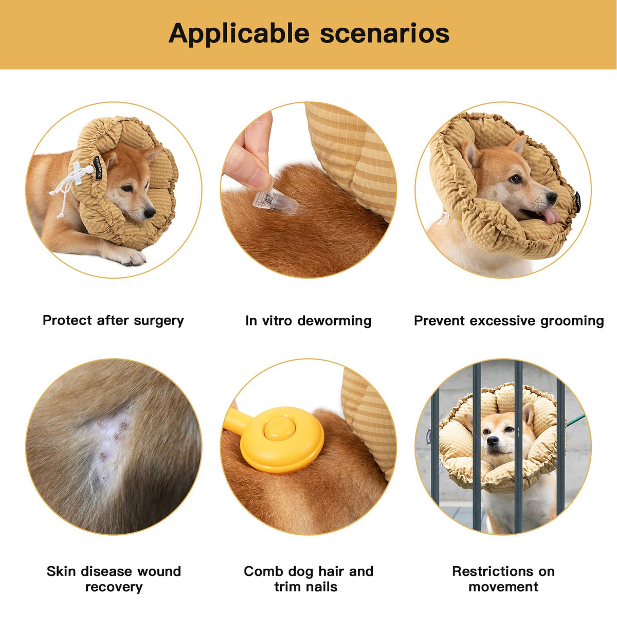 Soft Dog Cones for Medium Dogs (XL-Standard / Yellow)