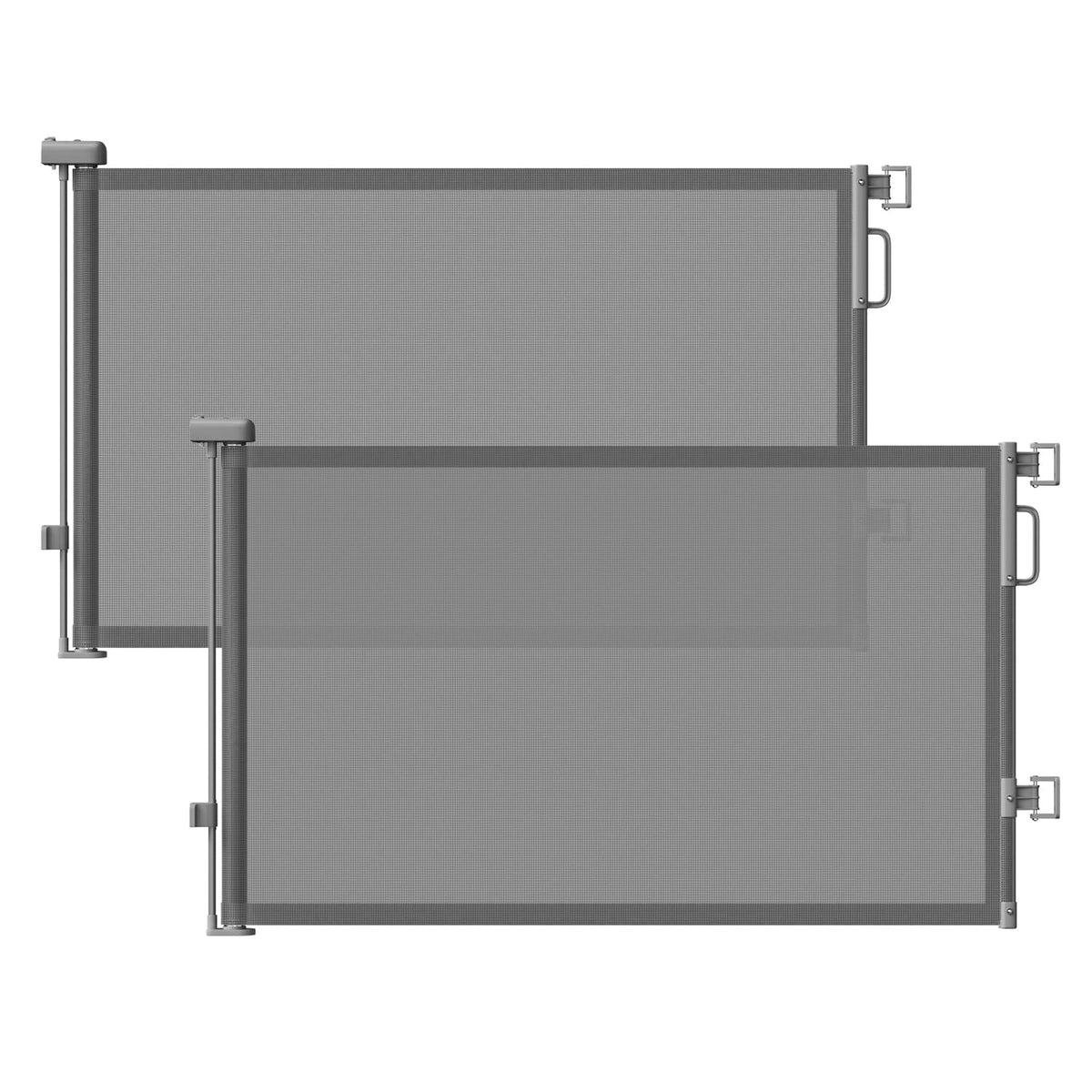 Retractable Baby Gates 2 Pack (Gray / 34" Tall x 55" Wide (2Pack))