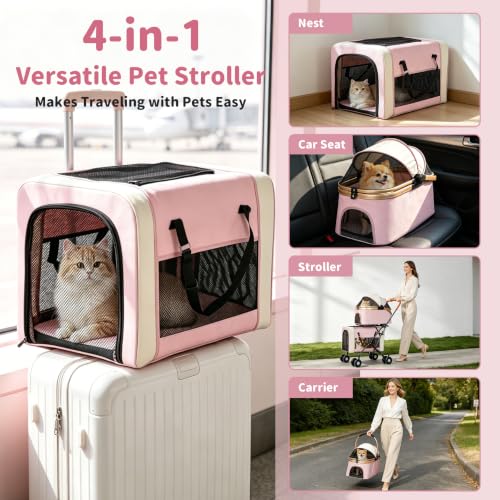 Double Pet Stroller (Pink)