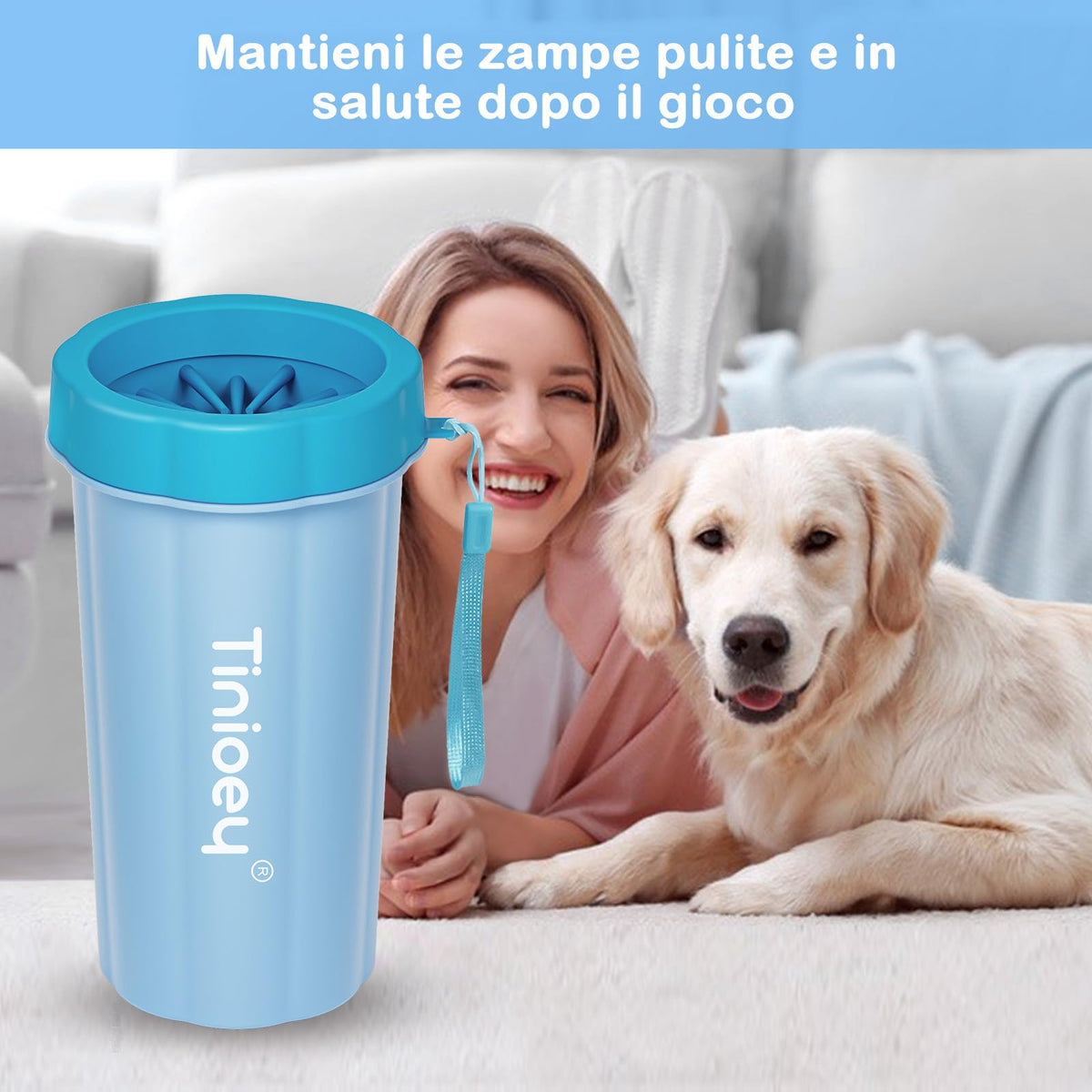 Large Breed Dog Paw Cleaner (Large / Blue)