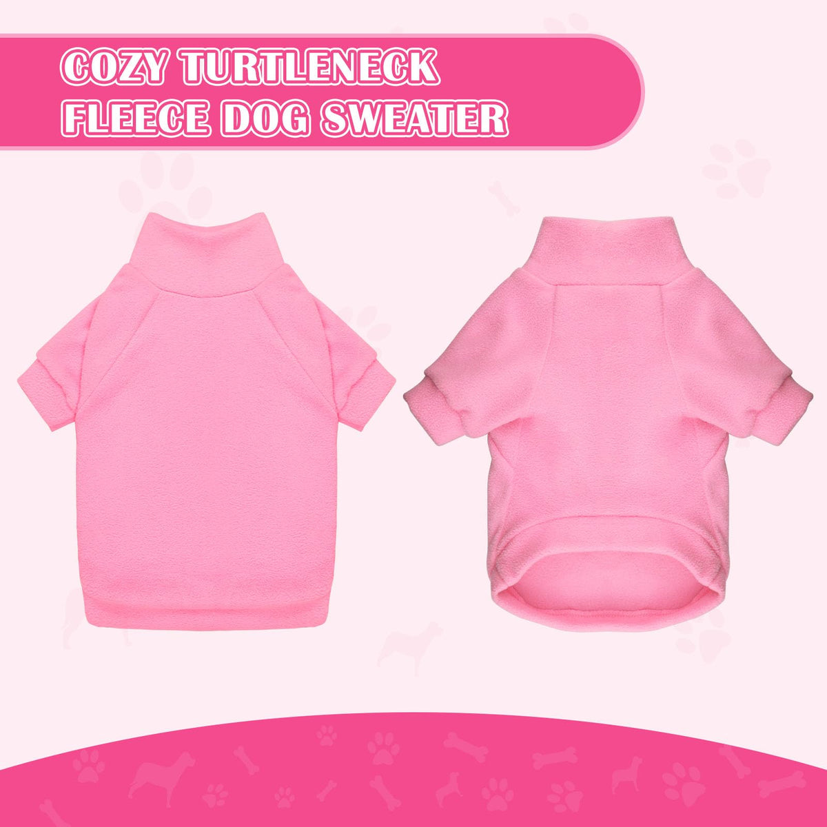3 Pack Dog Sweater Fleece Pet Clothes Turtleneck Soft Warm Sweatshirt Dog Sweaters for Small Dogs Puppy Sweater Boy Girl Pet (X-Small / Pink Hotpink Purple)