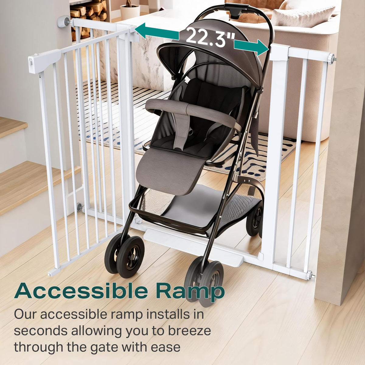 36" Extra Tall Baby Gate (White / 30"-46" W x 36" H)