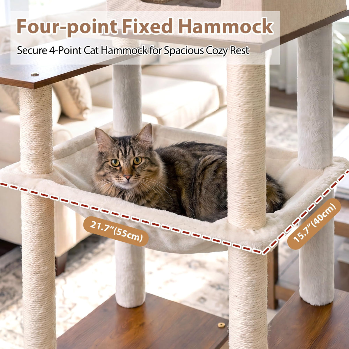 Cat Tree Wooden Multi (Walnut / 75.98 inches)
