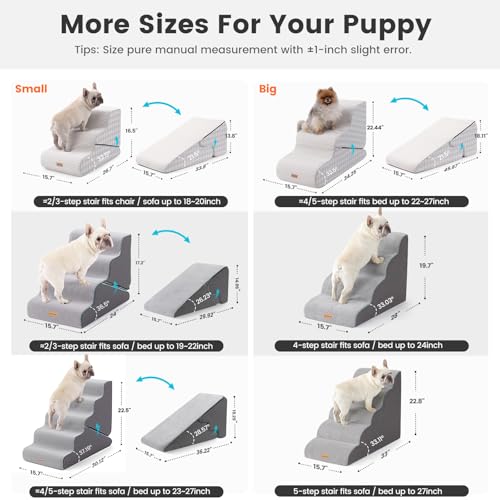 Dog Stairs for Small Dogs 16.5" H (Checked / 2 in 1 15.7"x26.7"x16.5")