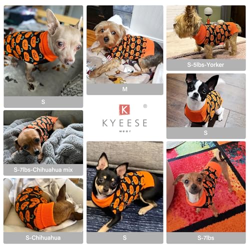 Dog Halloween Sweater for Small Dogs Pumpkin Outfit for Holiday Wear (Medium (7-11lbs) / 02#Halloween)