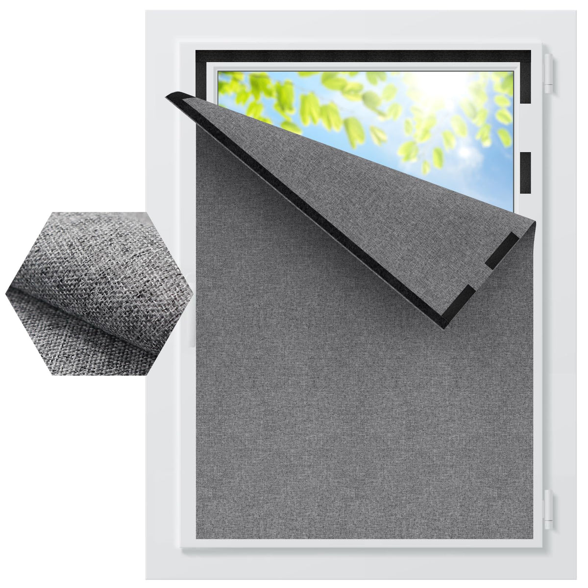 Blackout Window Cover (Grey / 57"W x 39"L (Pack of 1))