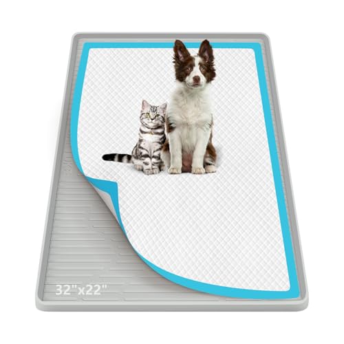 Pee Pad Holder for Dogs 32"x 22" Extra Large Silicone Puppy Pee Pad Tray (32"x22")