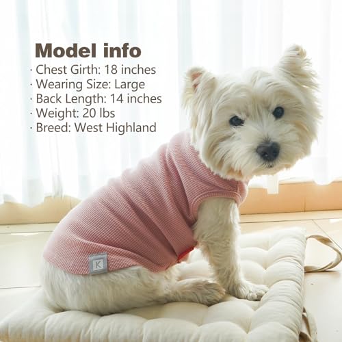 2Pack Waffle Dog Shirt for Large Dogs Striped Dog Sweater Tank Top (XXX-Large (55-75lbs) / 2Pack(Pink+Striped))