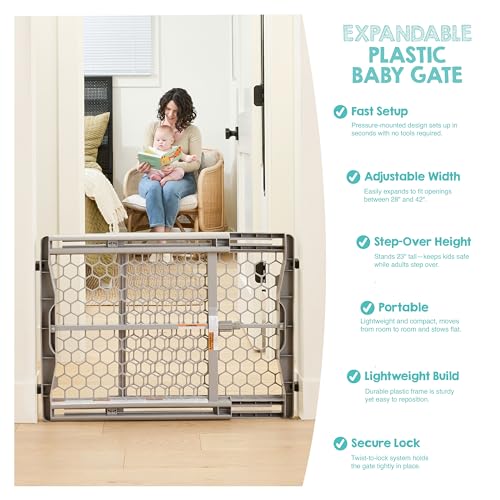28" 42" Extra Wide Plastic Baby Gate (Plastic)