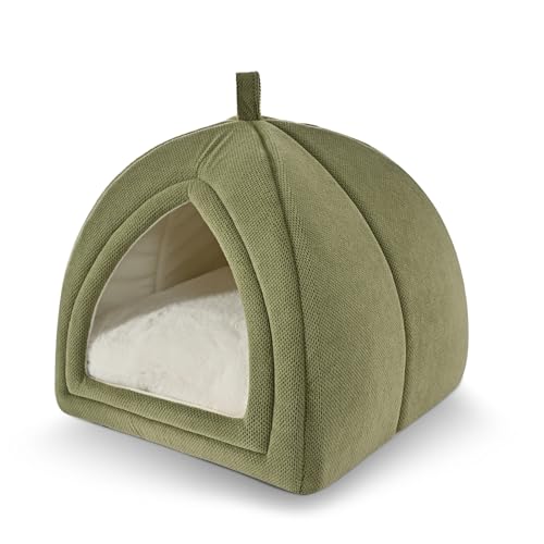 Cat Bed Cave 2 (Green / S-15"×15"×15")