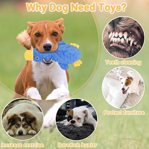 No Stuffing Dog Toys for Aggressive Chewers (5 Pack Unstuffed Dog Toys)