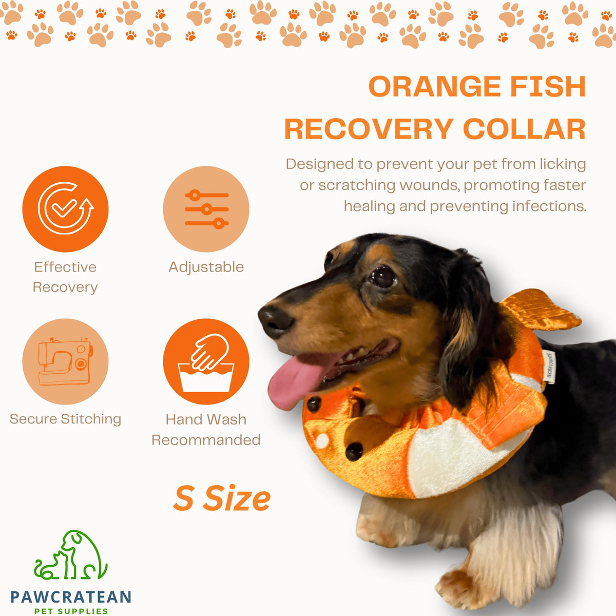 Adjustable Comfy Flower Style Elizabeth Collar for Cats Puppies Soft Recovery Cone Pet Protective Neck Collar (Orange Fish (Open Ring) / Medium)