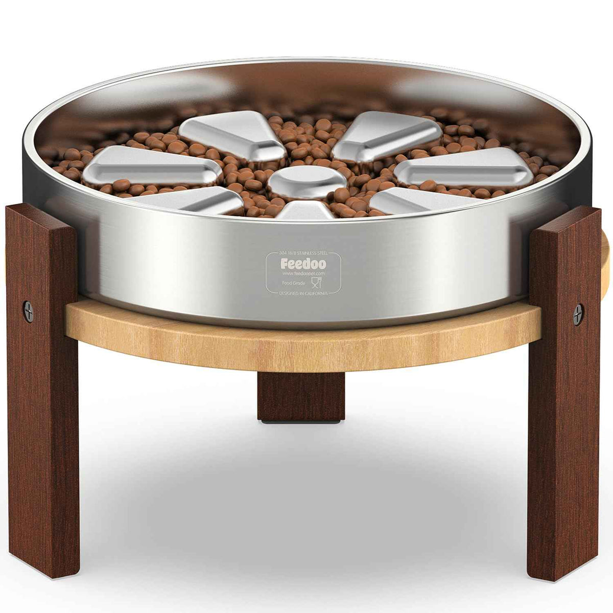 Elevated Dog Bowl Stand (8" Height 4-Cup Slow Feeder)