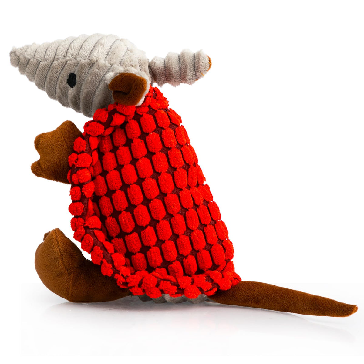 Armadillo Squeaky Puppy Dog Toys for Small Medium Dogs (8 IN / Red)