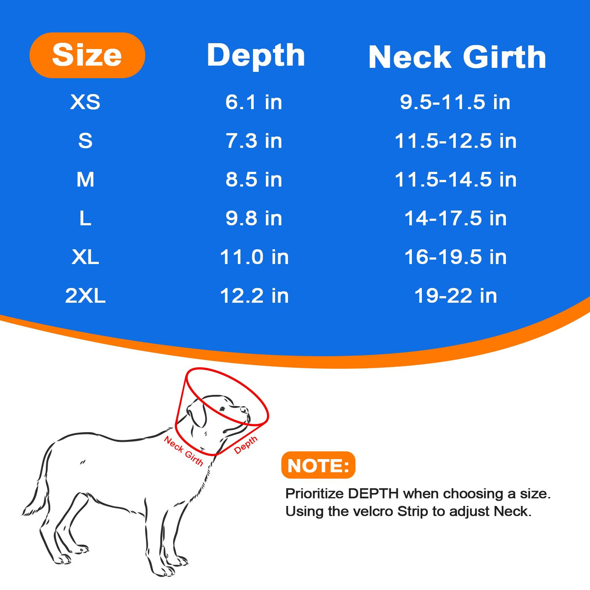 Dog Cone Collar with Soft Liner to Stop Licking After Surgery for Recovery (Jet Black / 2XL(Depth: 12.2, Girth: 19-22))