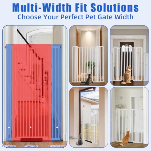 55 Inch Extra Tall Pet Gate for Cats (White / 55" tall,29.92" - 43")