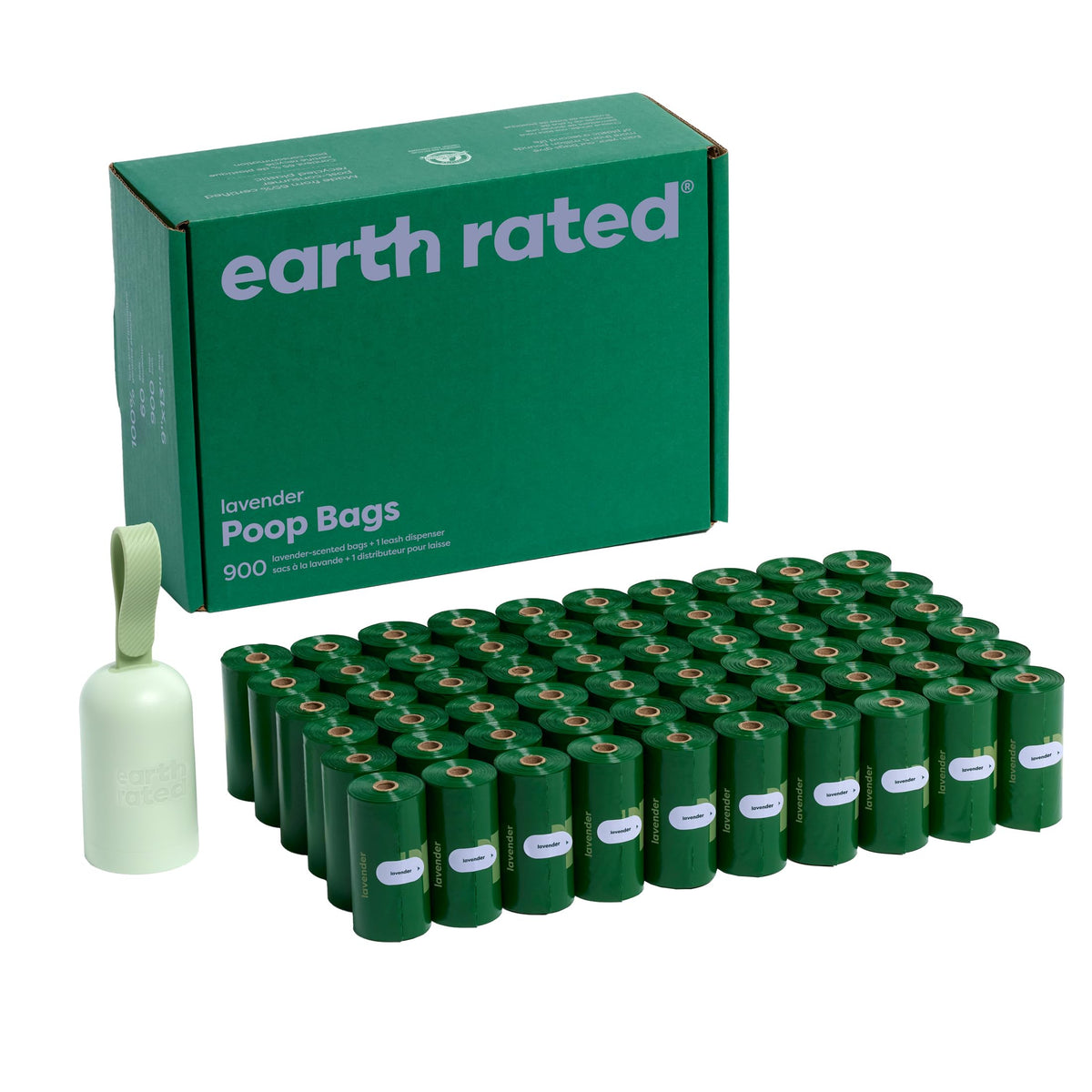 Dog Poop Bag Holder (1 Dispenser, 900 Bags / Lavender)