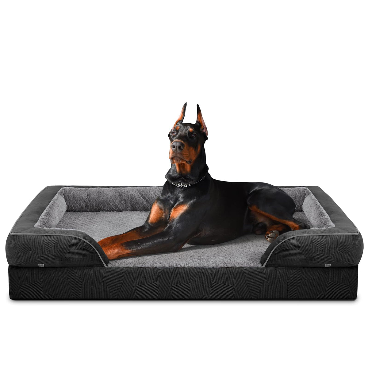 XXL Plus Orthopedic Dog Beds Large Sized (Black / XXL- PLUS (53"x 42"x 8"))