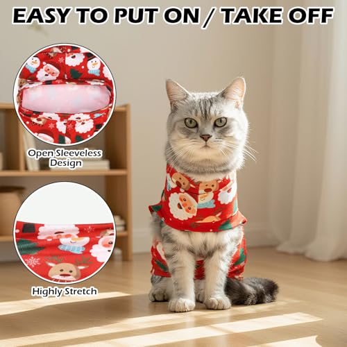 Christmas Cat Sweater Warm Fleece Pet Clothes for Cats Only (Christmas / Small)