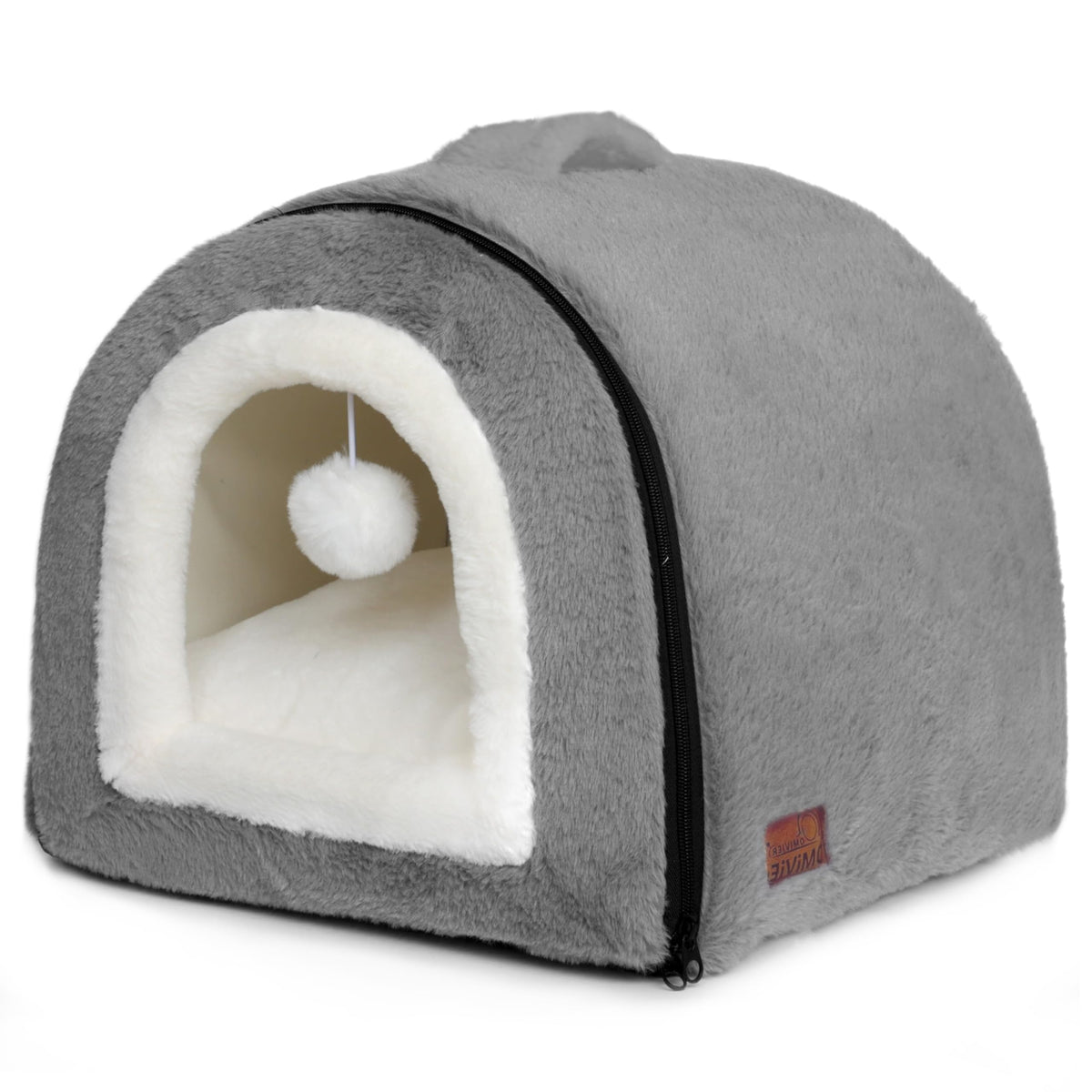 Cat Bed for Indoor Cats (Dark Grey / M:(15.7"×15.7"×14.1"))
