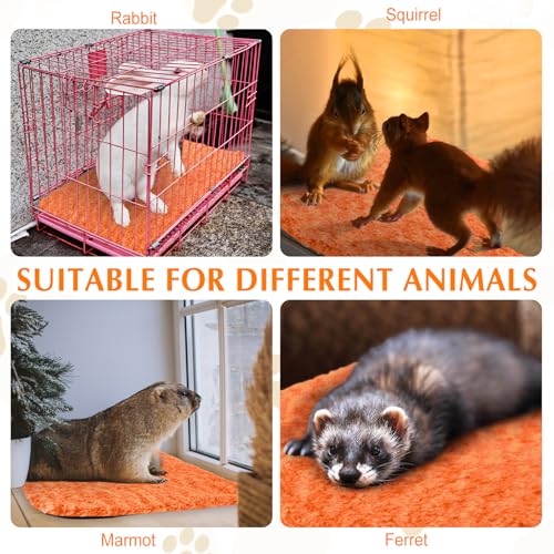 4 Pack Self Warming Cat Mat for Pets (16 x 20 Inch / Orange)