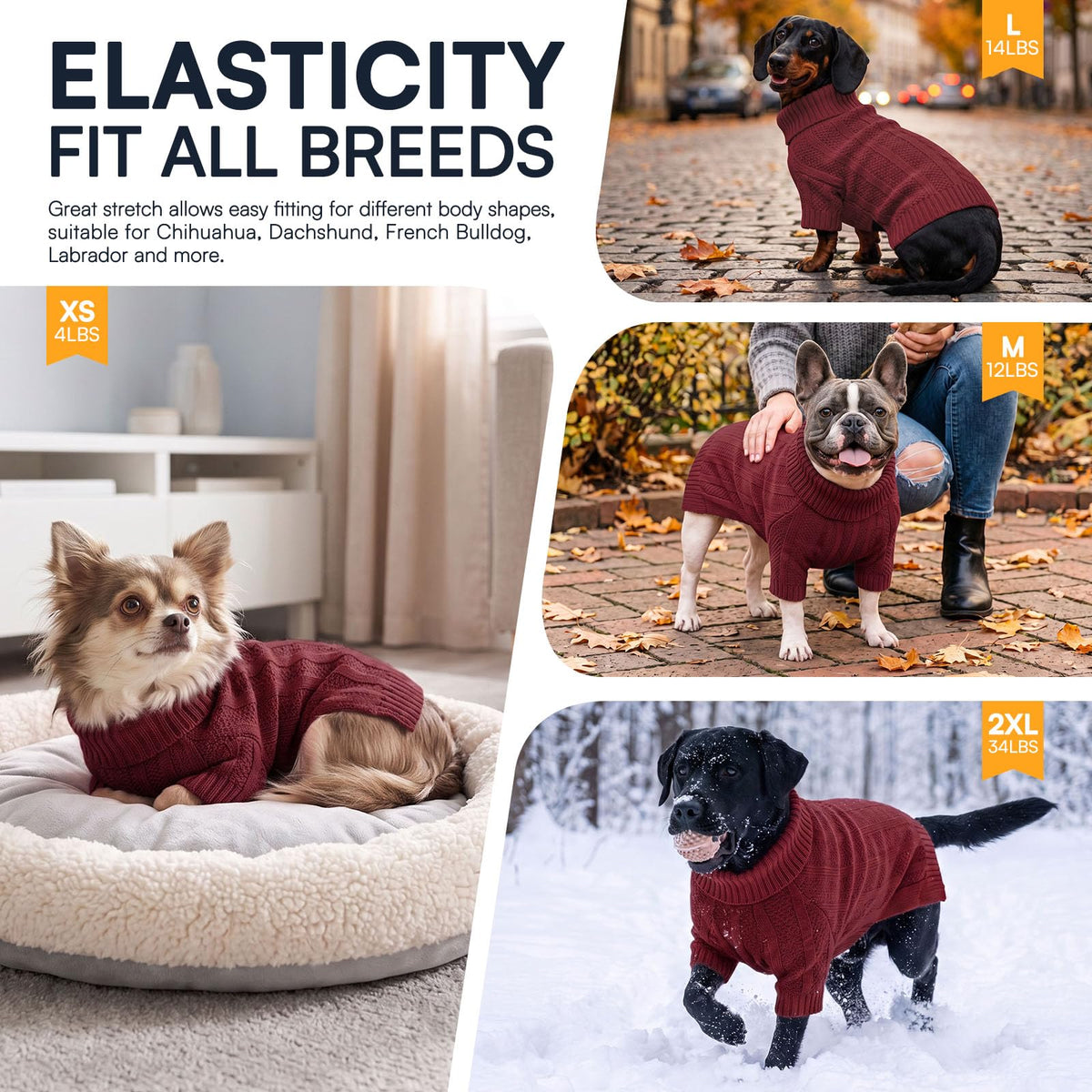 XXL Dog Sweater (XX-Large / Wine-Red)