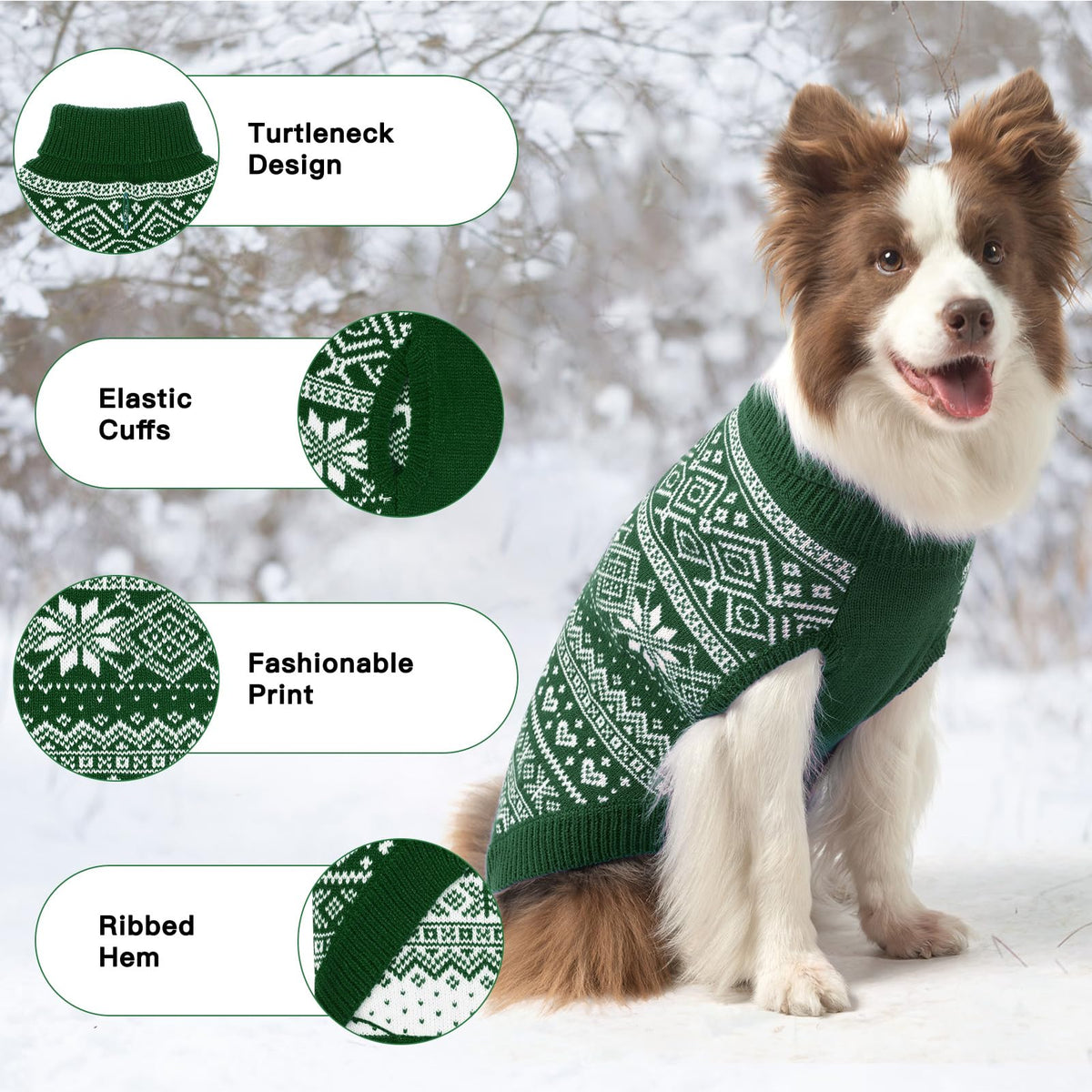 Dog Sweater Argyle (Green / Medium)