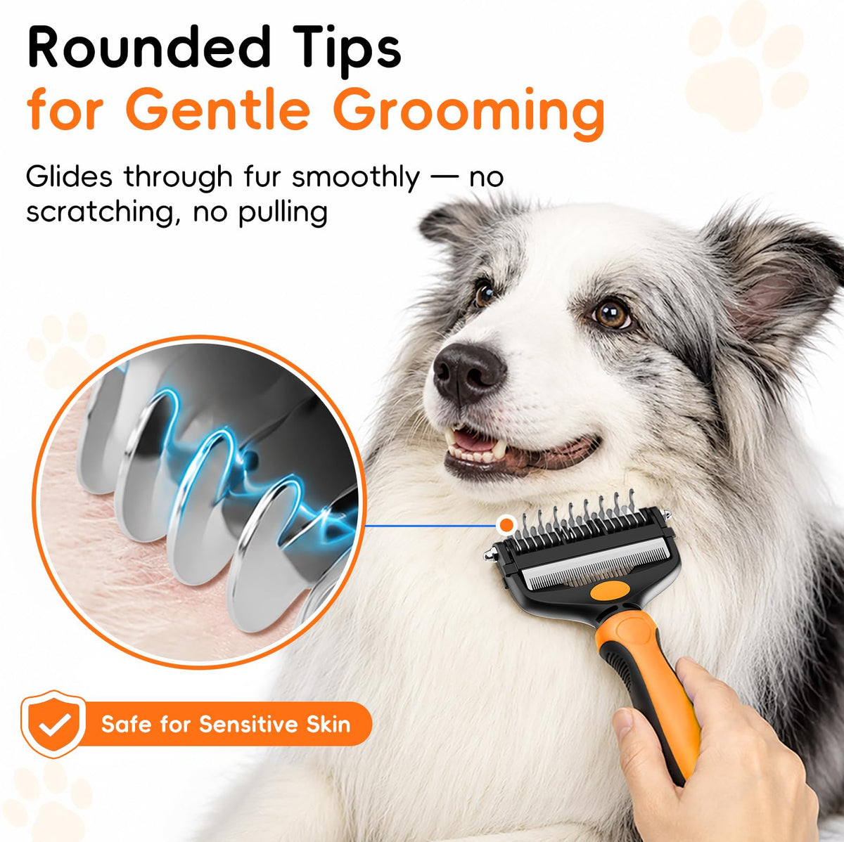 3-in-1 Professional Pet Grooming Brush for Dogs & Cats – Dematting Comb, Undercoat Rake & Deshedding Tool for Long & Short Hair, Heavy Shedding & Matted Fur (Organge) (Organge)