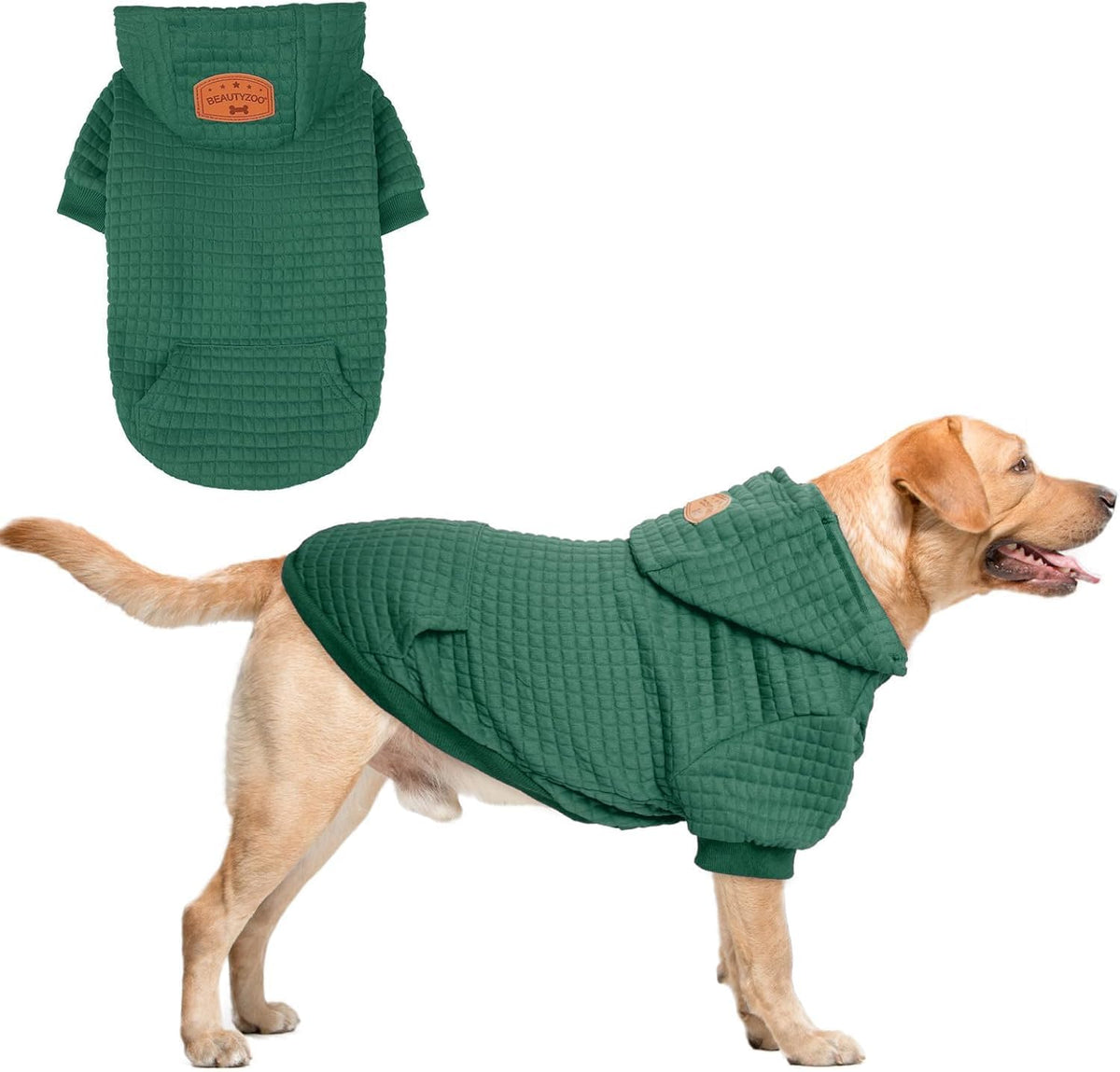 Dog Hoodies Sweater for Large Dogs (Dark Green / XL (Back: 24",Chest: 34", Neck: 21"))