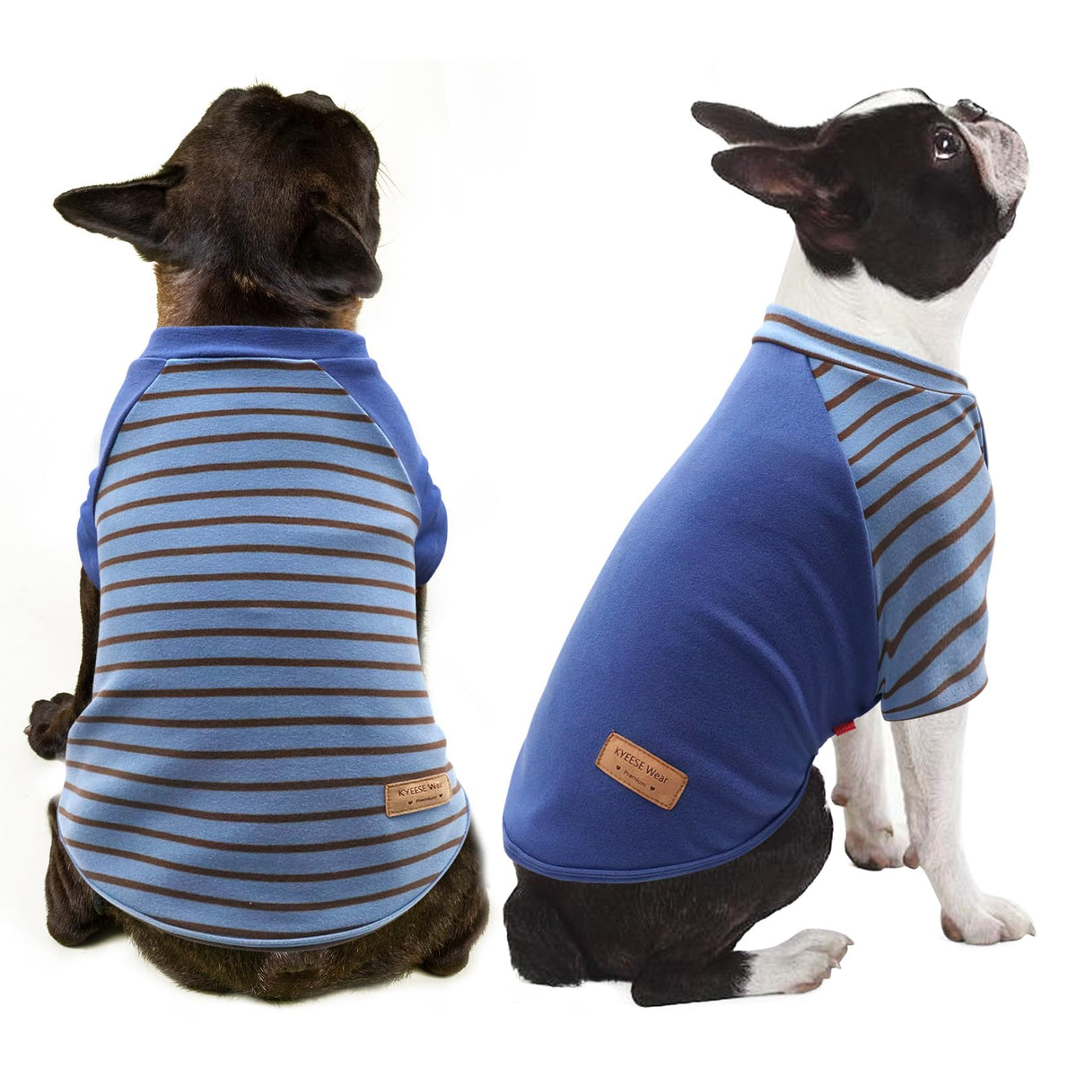 2Pack Dog Sweater with Sleeves Fleece Shirt for Small Dogs (Medium (8.5-13lbs) / 02# Blue+Stripe)