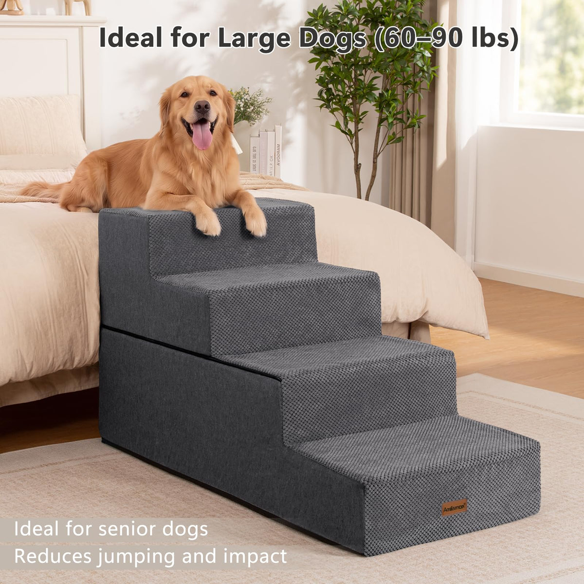 Dog Steps for Large Dogs 24" H (Grey / 4-Step 24" H)