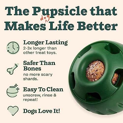 Pupsicle Dog Treat Toy with Silicone Treat Tray for Dogs 10 (Small Pupsicle + Treat Tray)