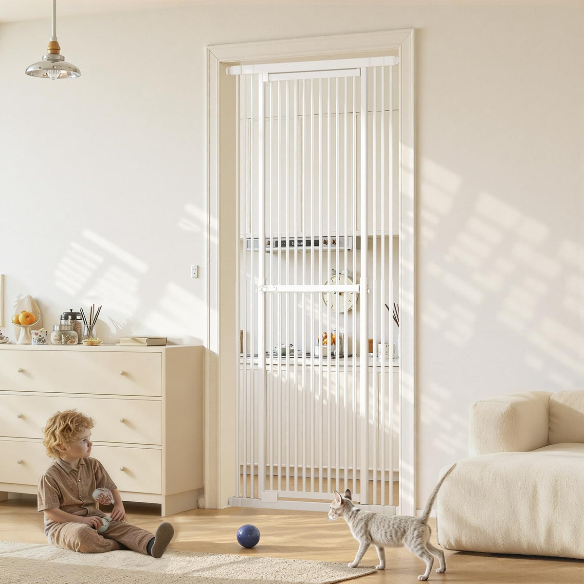 Extra Tall Cat Gate 51" (White / 51-87"/130-220cm)