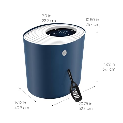 Top Entry Cat Litter Box (Top Entry / Navy)