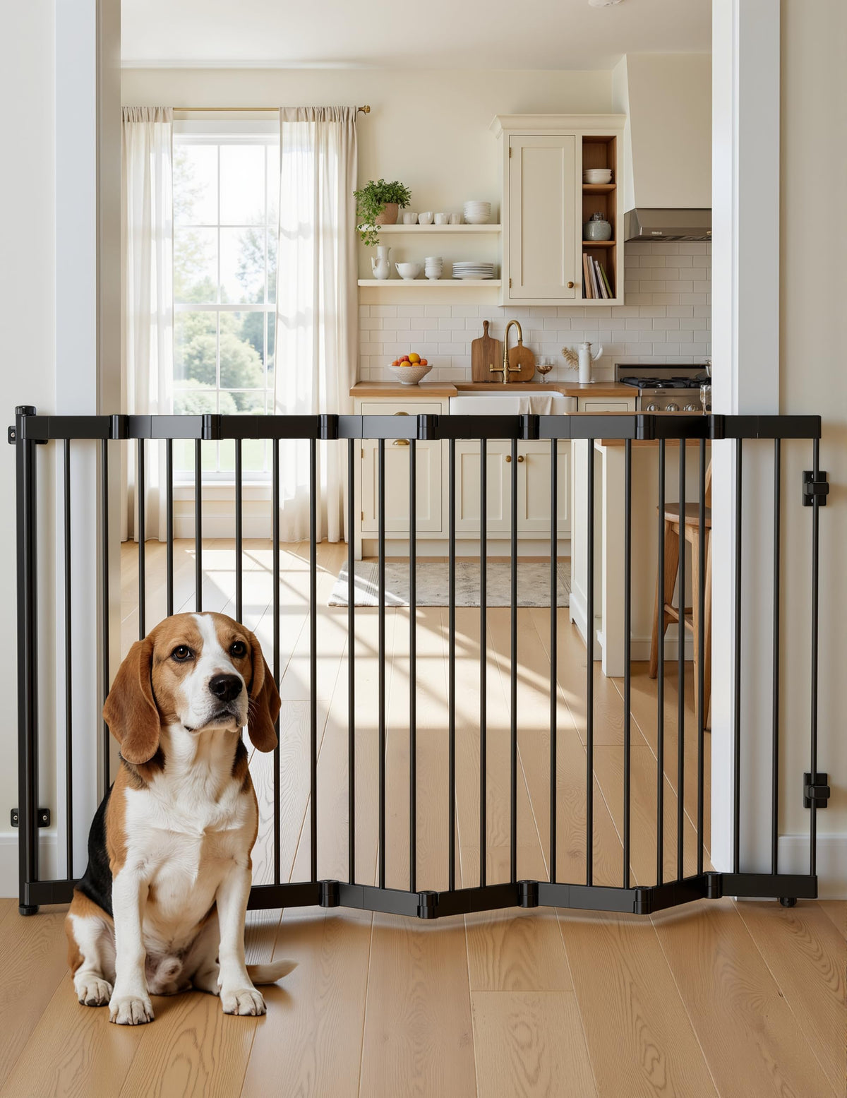 Retractable Safety Gate (Black / 51" Wide, 30" Tall)